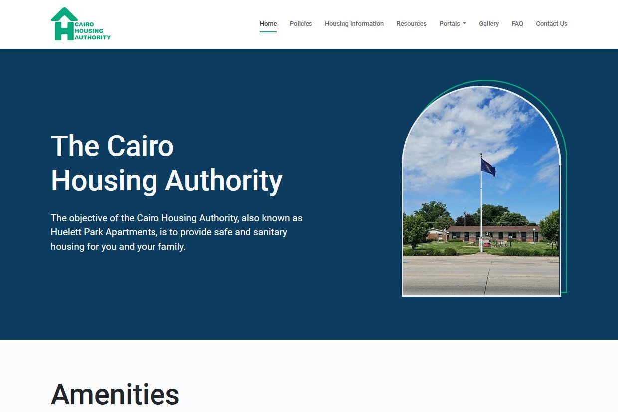 Screenshot of Cairo Housing Authority's Website